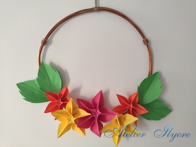 Origami spring flower&nbsp;wreath